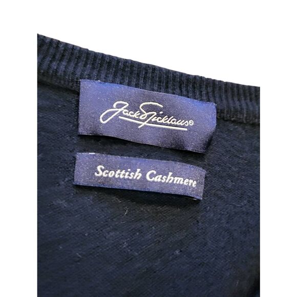 Jack Nicklaus Sweater Vest Men's XL Navy Blue Cashmere V Neck Knit Soft Golf - Picture 2 of 5